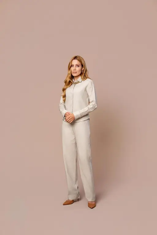 Camisa Linho Elegance Com Pesponto