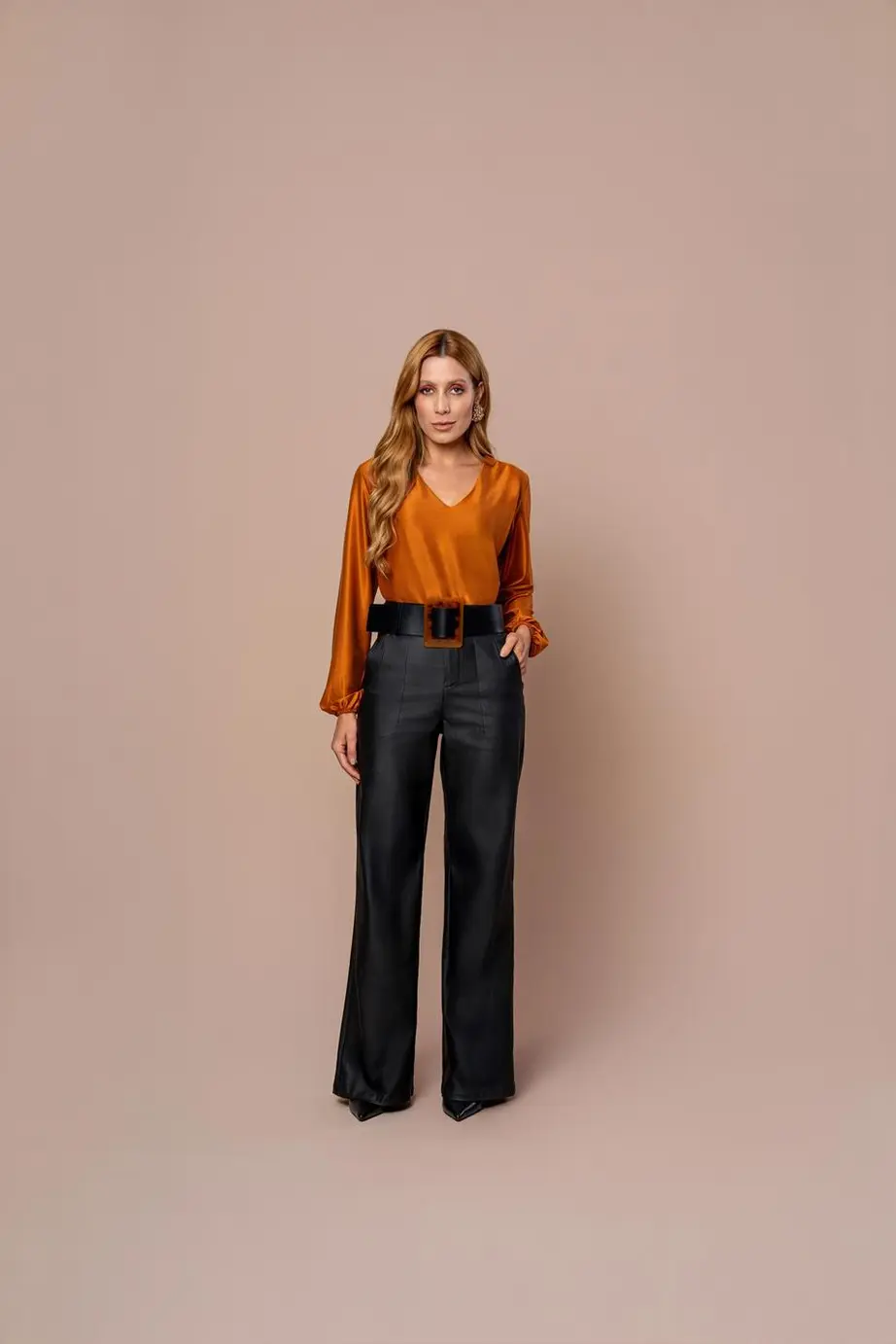 Calca Wide Leg Bengaline Cotg