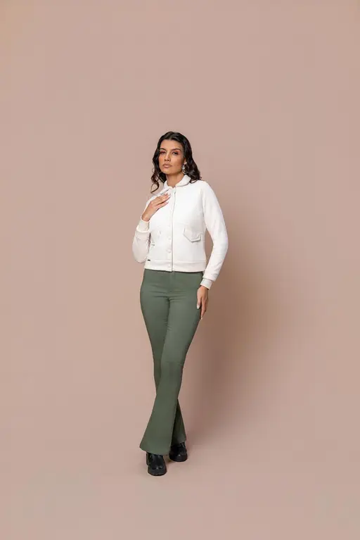 Jaqueta Tricot Com Suede
