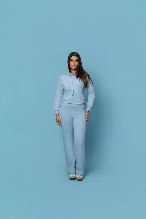 Calca Wide Leg Detalhes Frontais