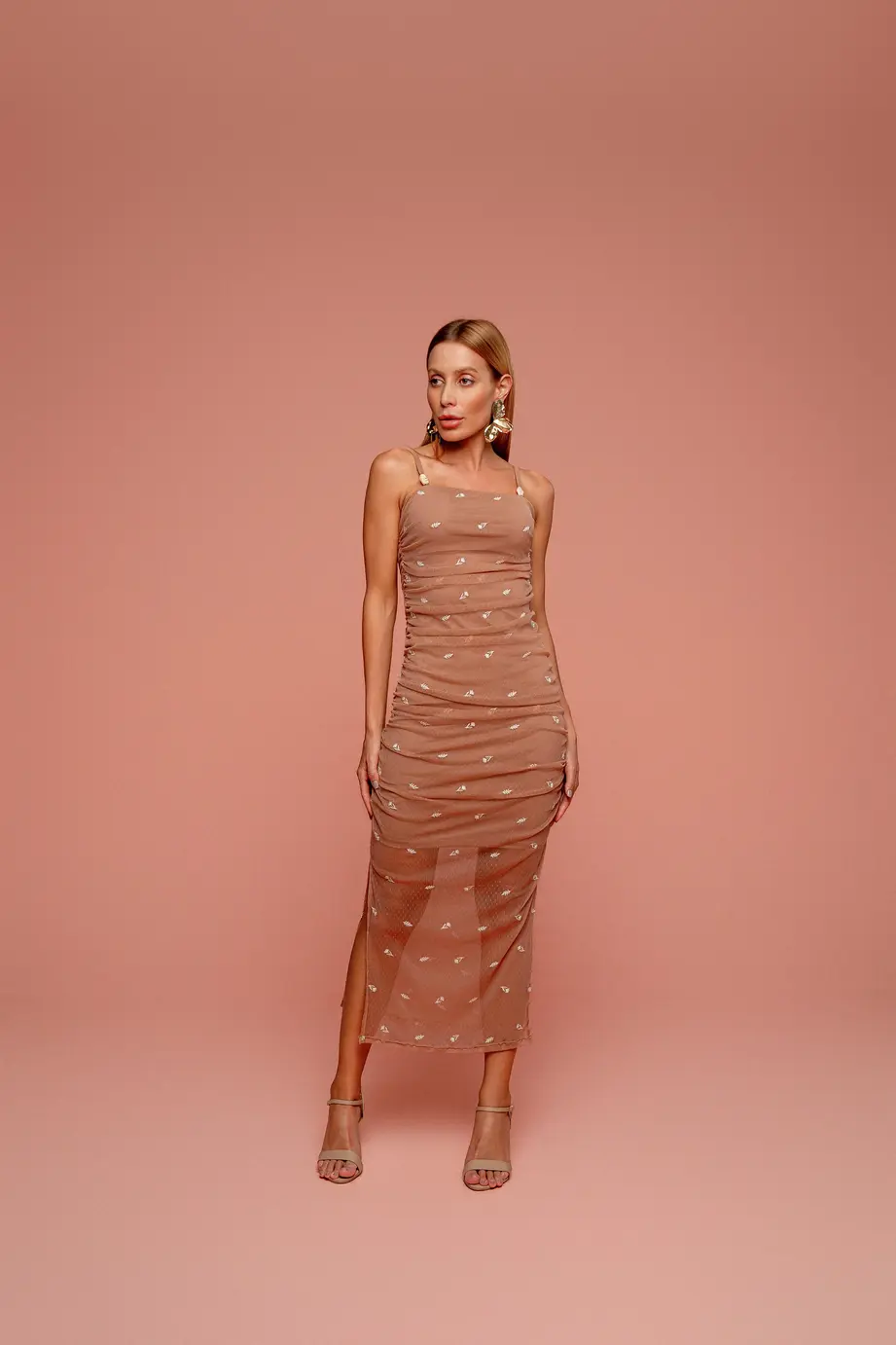 Vestido Tule Drapeado