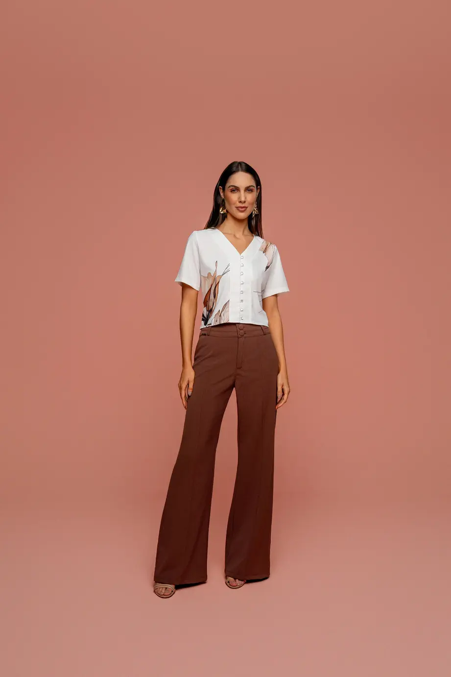 Calca Wide Leg Armani