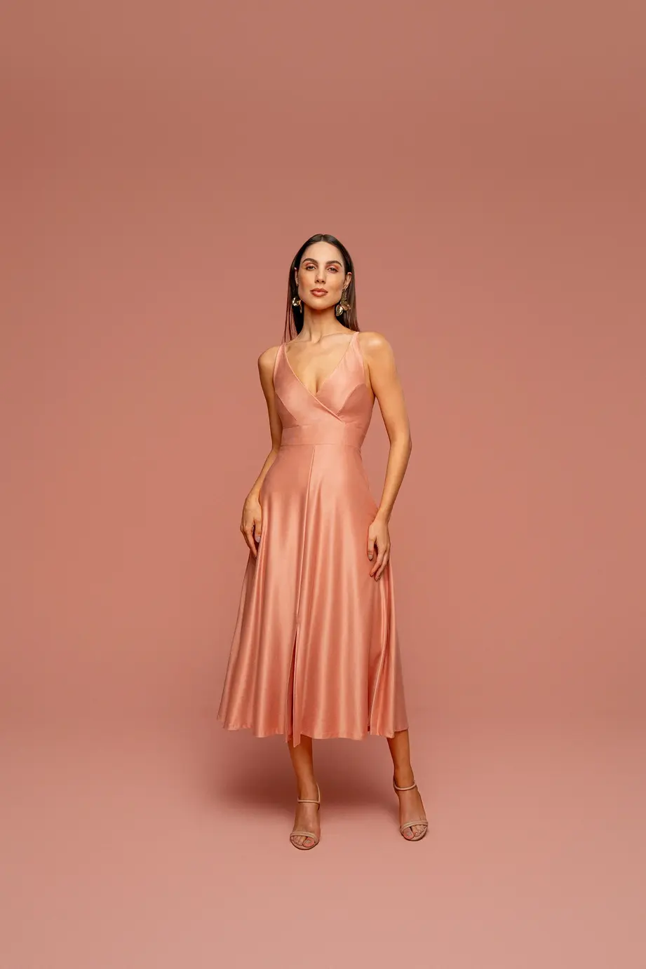 Vestido Midi Com Alca New Stardust