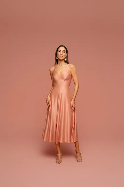 Vestido Midi Com Alca New Stardust