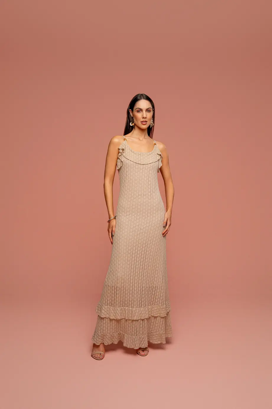 Vestido Longo Com Renda