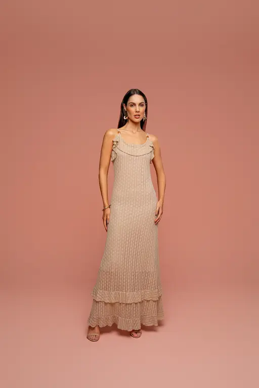 Vestido Longo Com Renda