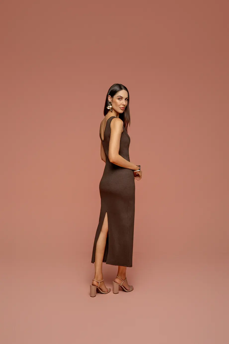 Vestido Ponto Roma Drapeado
