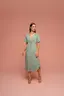 Vestido Linho Com Manga Ampla
