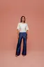 Calca Wide Leg Bengaline Coating