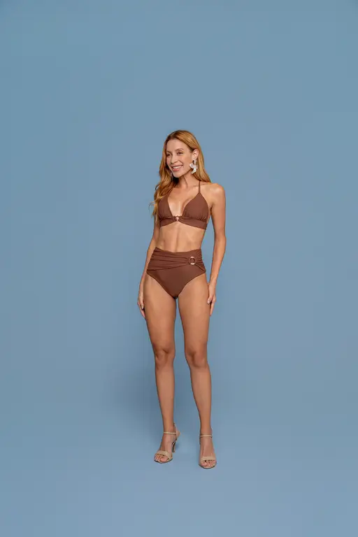 Bottom Hot Pant Com Drapeado E Argola